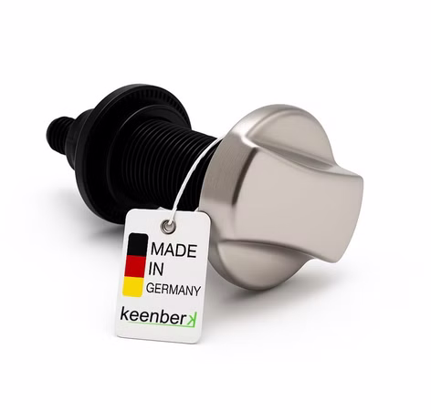 Drehexcenter-Set für Küchenspülen Edelstahlkappe Ø 46 mm hochglanz + Drehbetätigung Ø 35 mm Ersatzteil kompatibel mit Blanco, Systemceram, Schock - Made in Germany