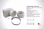 125er Abluft-System Umlenkstück mit Flexschlauch, Modell 12.22016. 125er Abluft-System Umlenkstück mit Flexschlauch, Modell 12.22016.