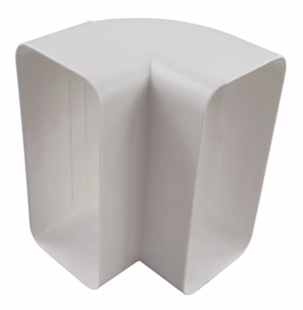 Rohrwinkel 90° senkrecht, weiß, für 150er Abluftsystem Flachkanal. Rohrwinkel 90° senkrecht, weiß, für 150er Abluftsystem Flachkanal.