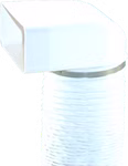 150er Abluft-System Umlenkstück mit Flexschlauch und Flachkanal.