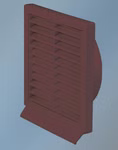 Zuluftgitter aus Kunststoff, braun, Durchmesser 125 mm, Modell 12.52032B. Zuluftgitter aus Kunststoff, braun, Durchmesser 125 mm, Modell 12.52032B.