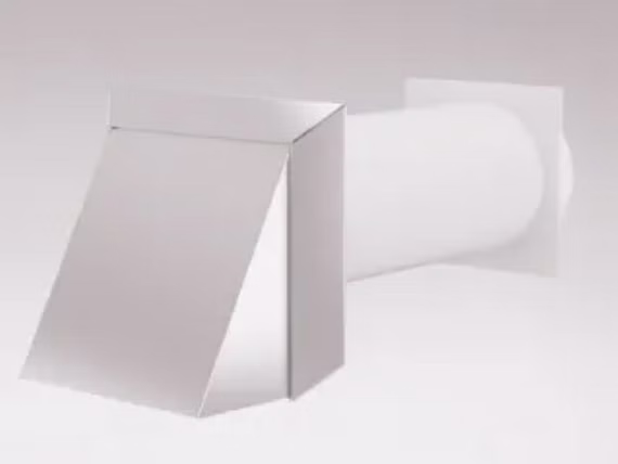 Teleskop-Mauerkasten mit Lüftungshaube - ø 125 mm, Modell 12.520ED. Teleskop-Mauerkasten mit Lüftungshaube - ø 125 mm, Modell 12.520ED.