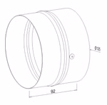 Rohr- und Schlauchverbinder - rund weiß 125er System, Modell 12.22029. Rohr- und Schlauchverbinder - rund weiß 125er System, Modell 12.22029.