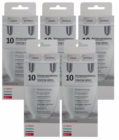 5 x 10 Tabletten Bosch Siemens Reinigungstabletten 50 Tabletten