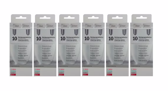 6er Pack Reinigungstabletten für Kaffeevollautomaten Siemens/Bosch/Neff/Gaggenau - 00311769 ersetzen TZ60001,310575, TCZ6001