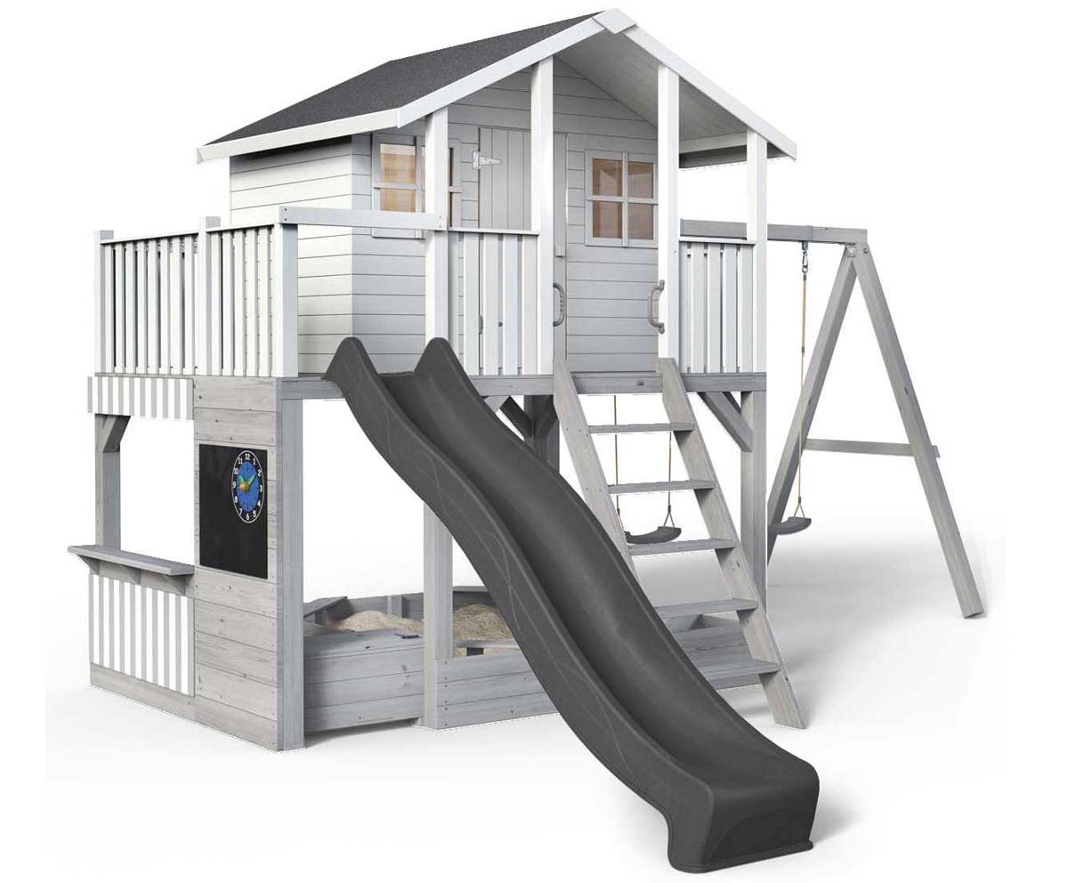 Stelzenhaus Tobi Edition 812 mit Rutsche grau