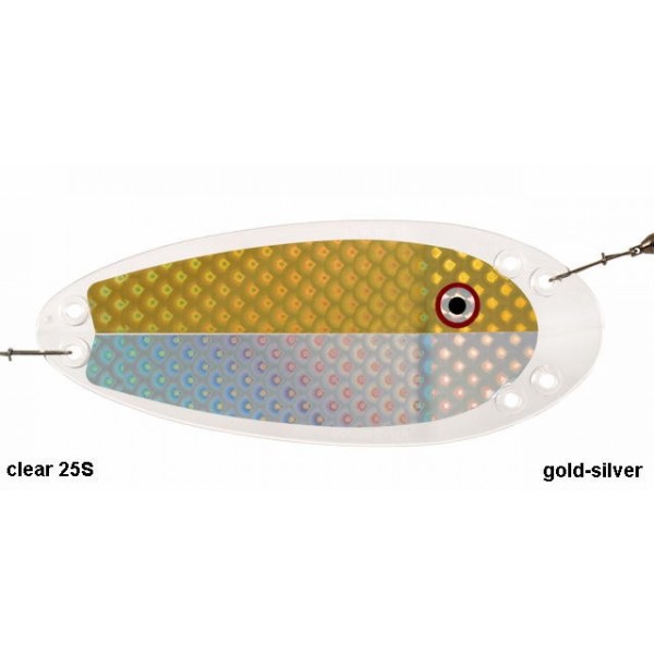 VK Flasher Salmon 25 Gold Silver Clear Trollingtreff