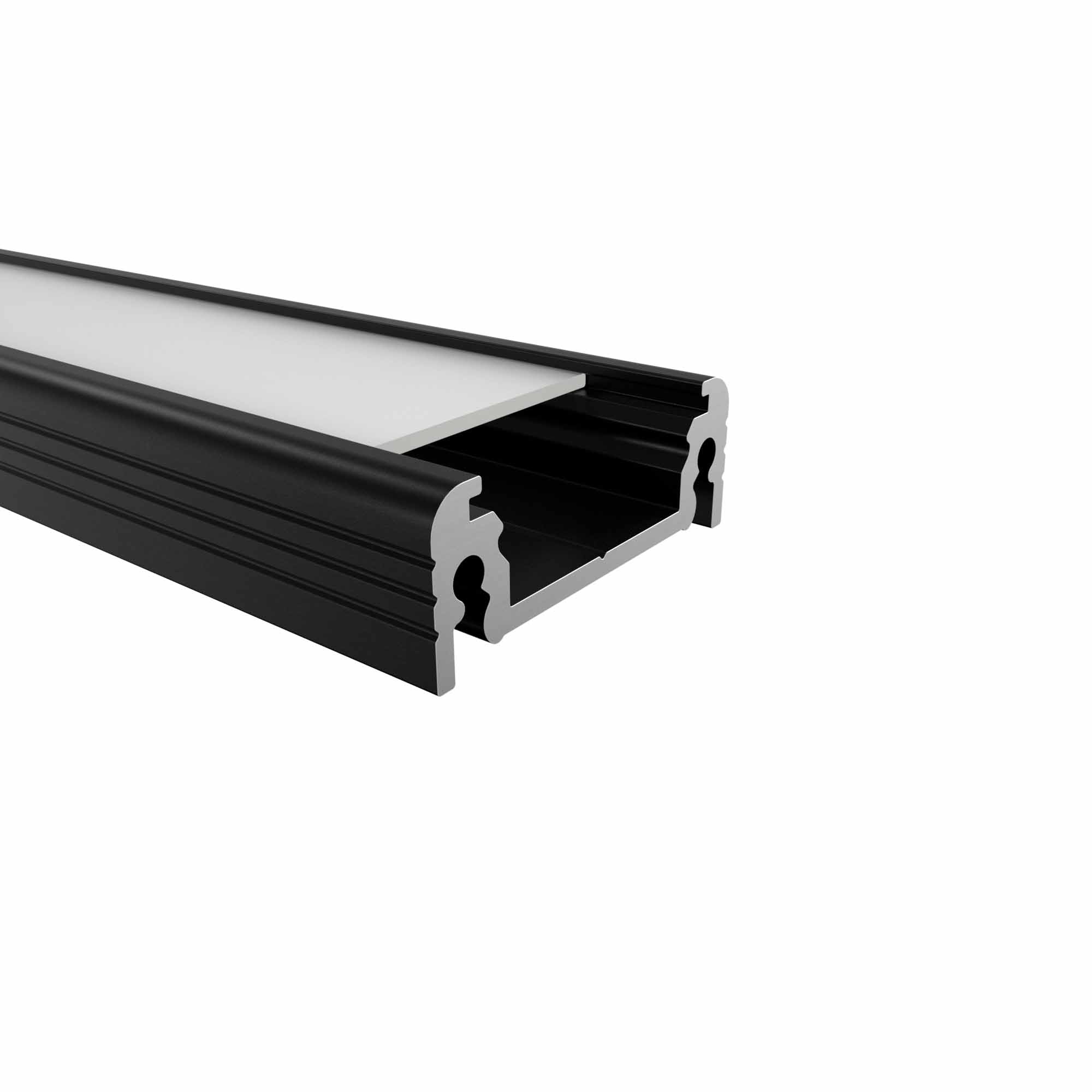 LED Alu Profile Wandprofil für 12 mm LED-Streifen mit einschiebbarer  Abdeckung B - YSER