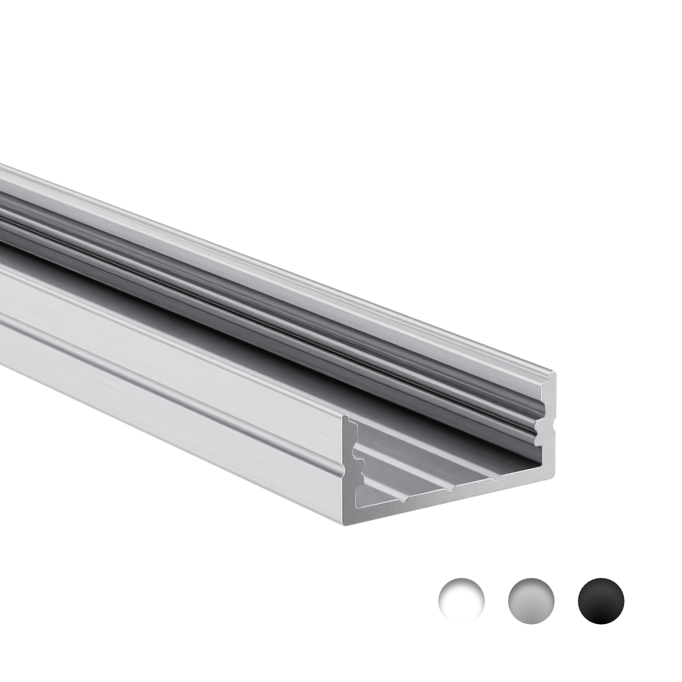 ALU Profil | Leiste | Schiene WIDE-30 Schwarz Für Led Streifen Abdeckung | Farbige ALU-Profile