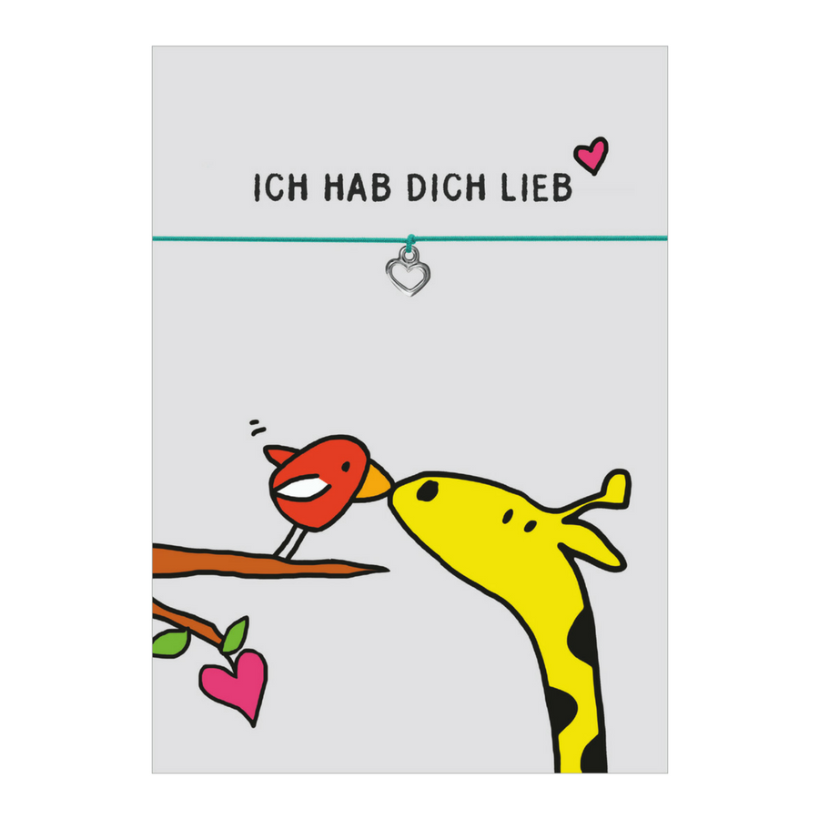 Kinderarmband Ich Hab Dich Lieb Herz Turkis Versilbertes Metall Fiedlers Deko Und Garten