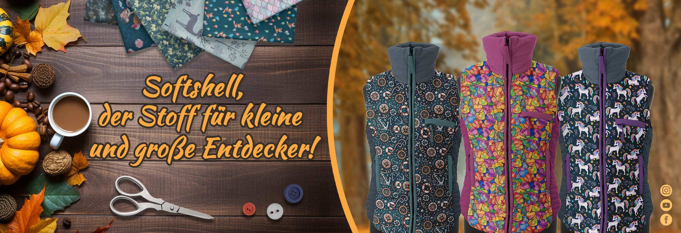     Softshell-Stoff Kindermotive ab 0,5m Outdoorstoff Funktionsstoff Motivwahl