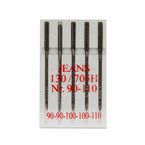 5 Standard Nähmaschinennadeln Jeans Flachkolben 130R/705H, Nr. 90-110  