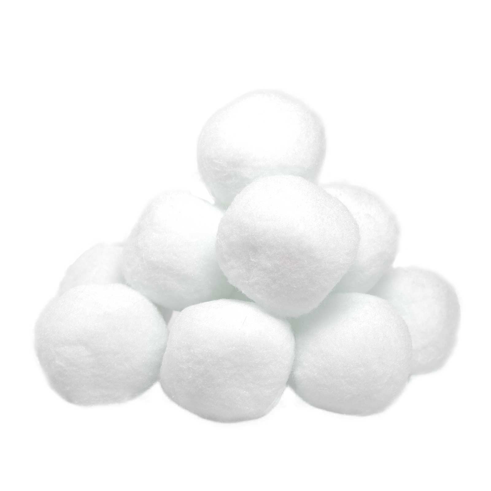 10 Schneebälle aus Polyester Watte, Ø 4 oder 5 cm Basteln Deko, weiß
