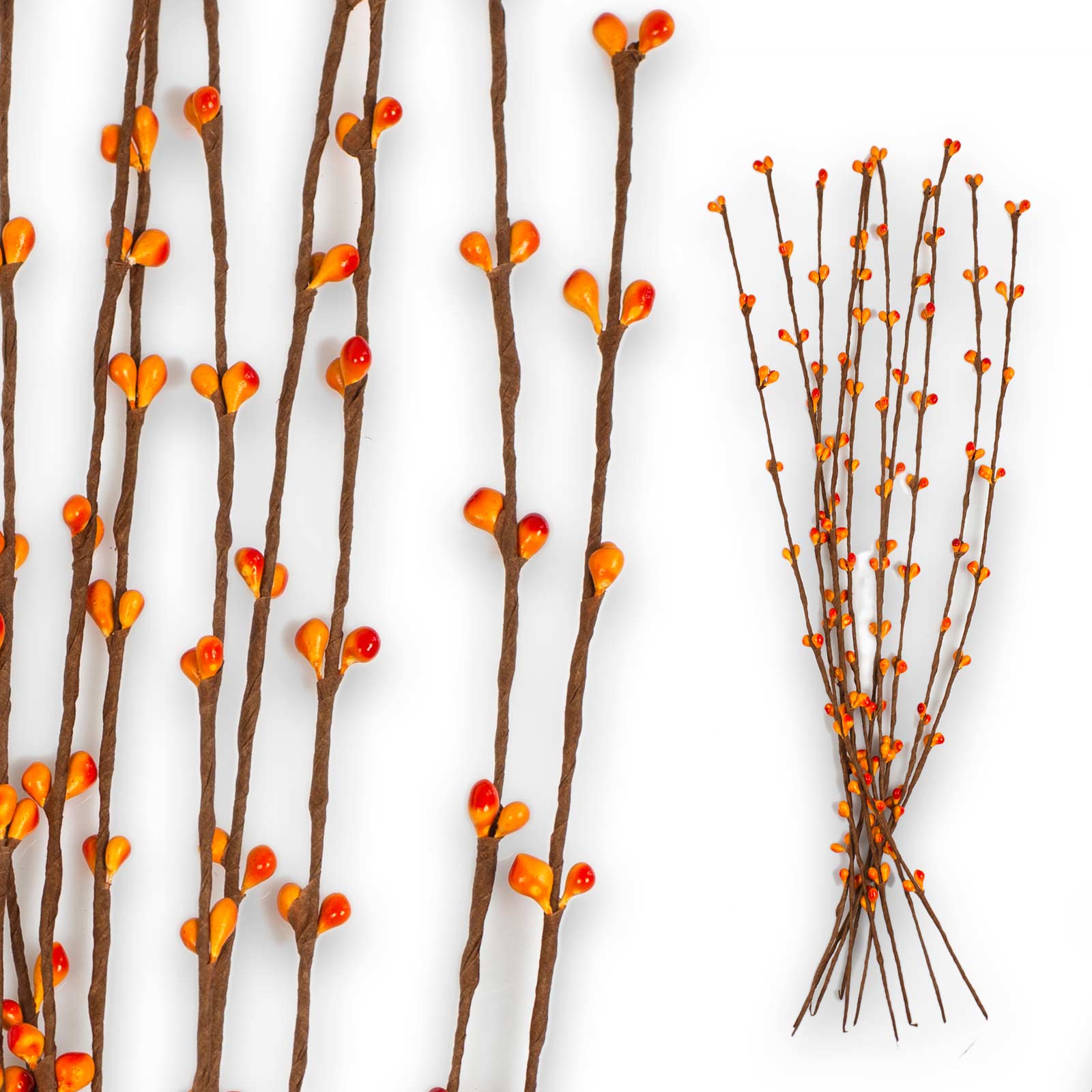 10 Deko Zweige mit Knospen 39cm, Farbwahl Frühling Floristik Arrangieren