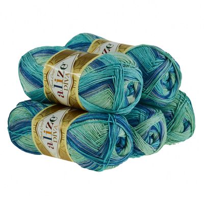 Aeeque Farbverlaufsgarn Baumwolle 400g - Superweiche Wolle Zum Stricken & Häkeln Für Schal & Mütze