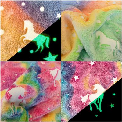 Wellness Fleece Einhorn Glow in the Dark Zuschnitt ab 1x1,65m
