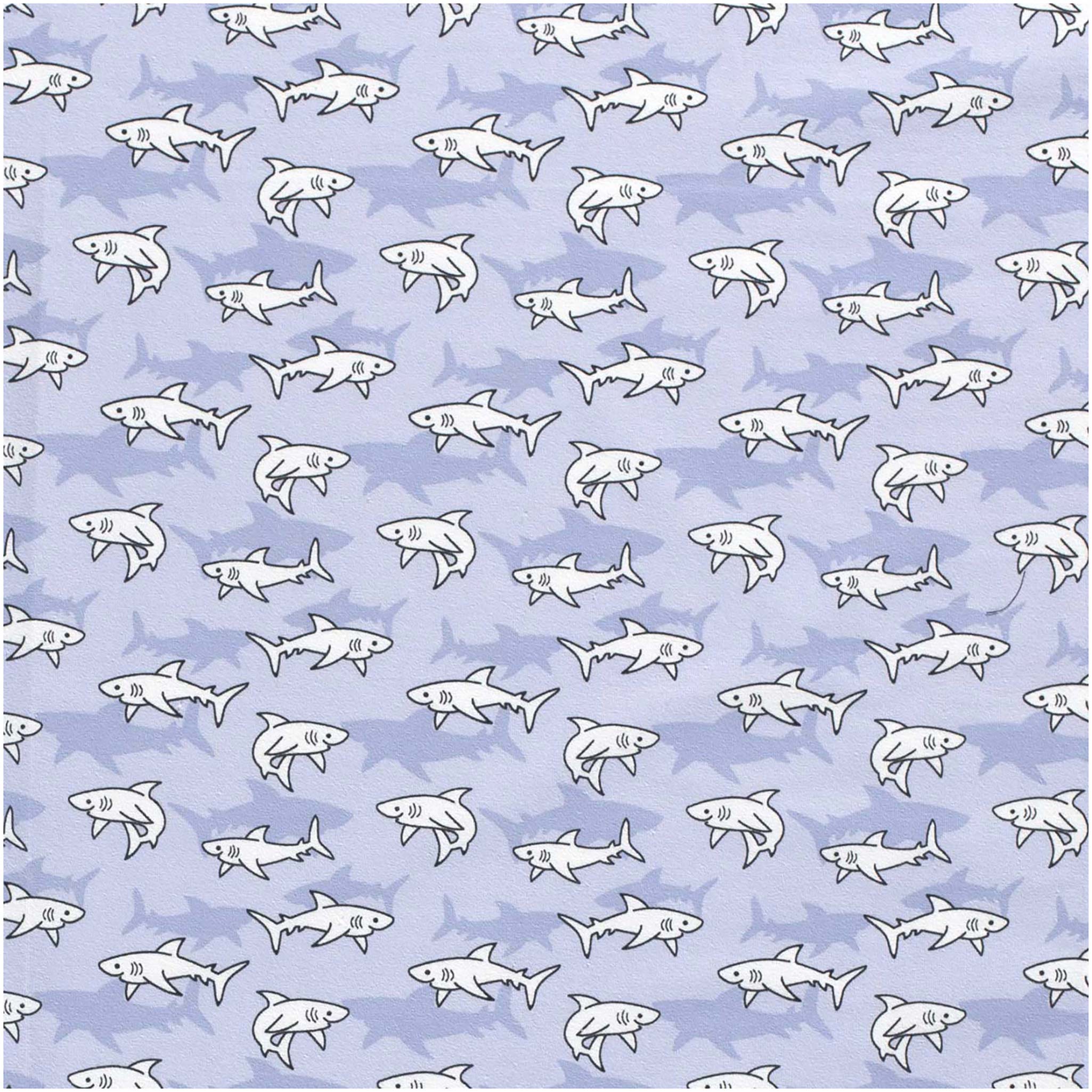 Jersey-Stoff Kinderstoff Haifisch Zuschnitt ab 0,5x1,5m Baumwoll