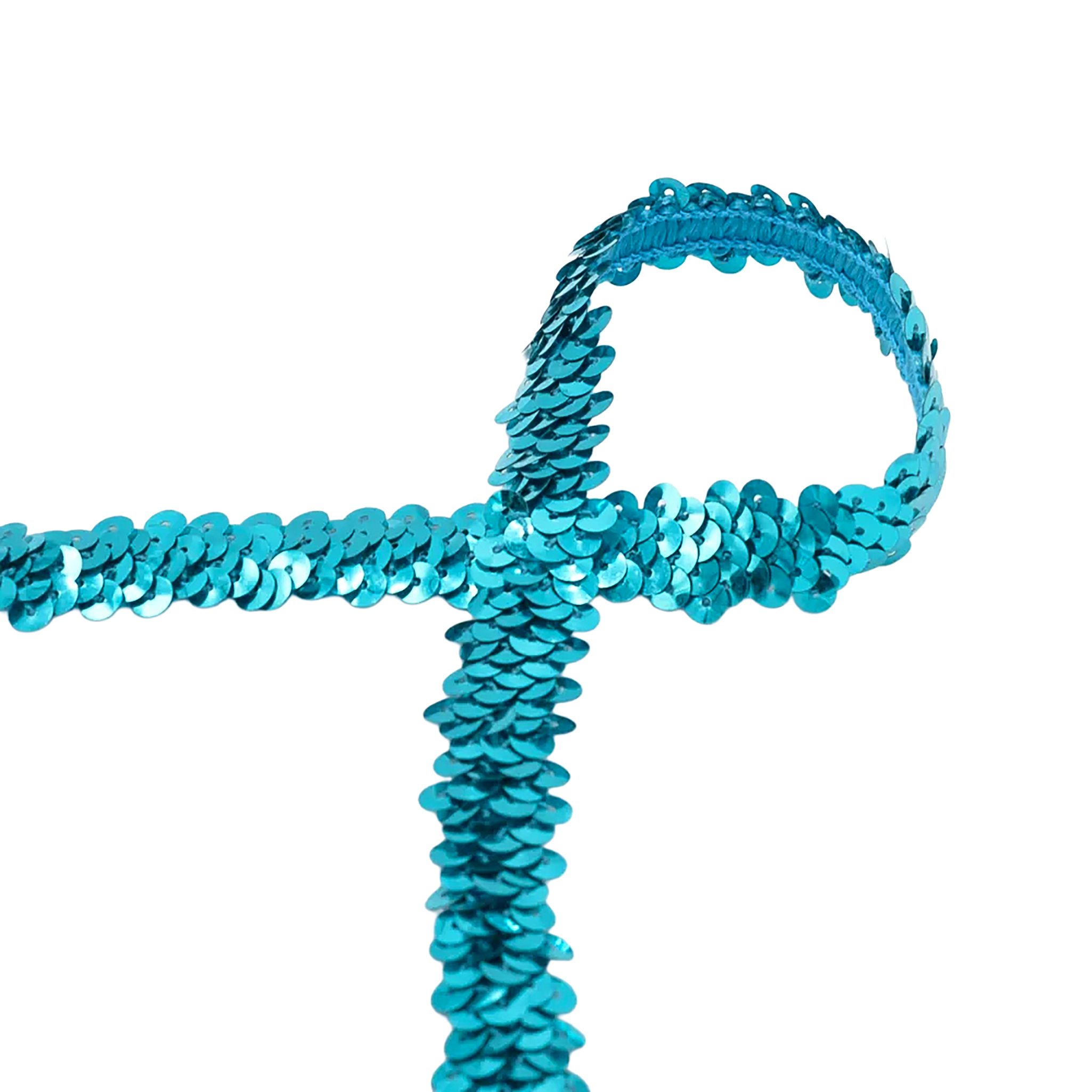 Elastische Paillettenborte 3-reihig - 11 Yards Glitzerband Für DIY Näharbeiten & Kostüme