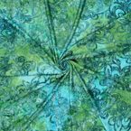 Batikstoff Ausbrenner elastisch Floral Ornaments – Meterware ab 50 x 160 cm – türkis grün – Oeko-Tex – Ideal für Sommerkleidung
