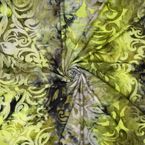 Batik Ausbrenner Stoff Ornaments elastisch – Meterware ab 50 x 160 cm – Oeko-Tex – Grüntöne – Ideal für Sommerkleidung, Lagenlook