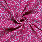 Musselin Stoff Pink 150cm Blumenmuster Double-Gauze Baumwolle Meterware OEKO-TEX für Babykleidung Sommer-Mode Blusen Kleider & Heimtextilien