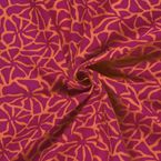 Musselin Stoff Fuchsia Orange 150cm 100% Baumwolle Double-Gauze Meterware OEKO-TEX Traumhafter Blumen-Musselin für Kleider Blusen und Babymode