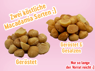 Macadamia Nüsse, geröstet, geröstet & gesalzen