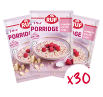 RUF Monats-Vorrat Porridge Himbeer White Chocolate (30 Stück)