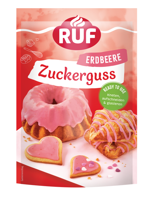 RUF Zuckerguss Erdbeer 150g