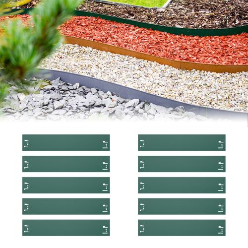 LARS360 5 m x 15 cm, bordo per aiuole in metallo zincato, 5 pezzi, 100 cm x 15 cm (lunghezza x altezza) per piante da giardino e ortaggi