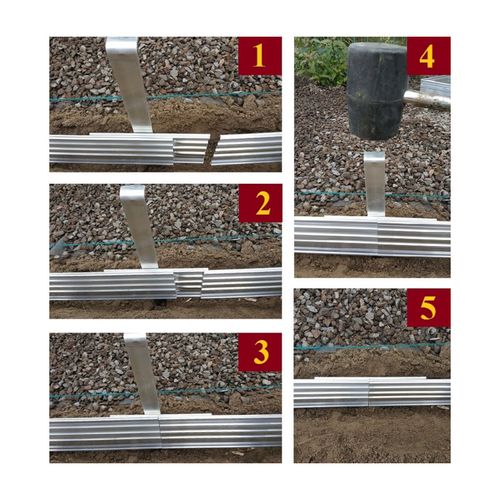 Bordi Per Prato In Alluminio-Zinco - Altezza 14cm, Lunghezza 100cm, Per Aiuole E Sentieri - Foto 2