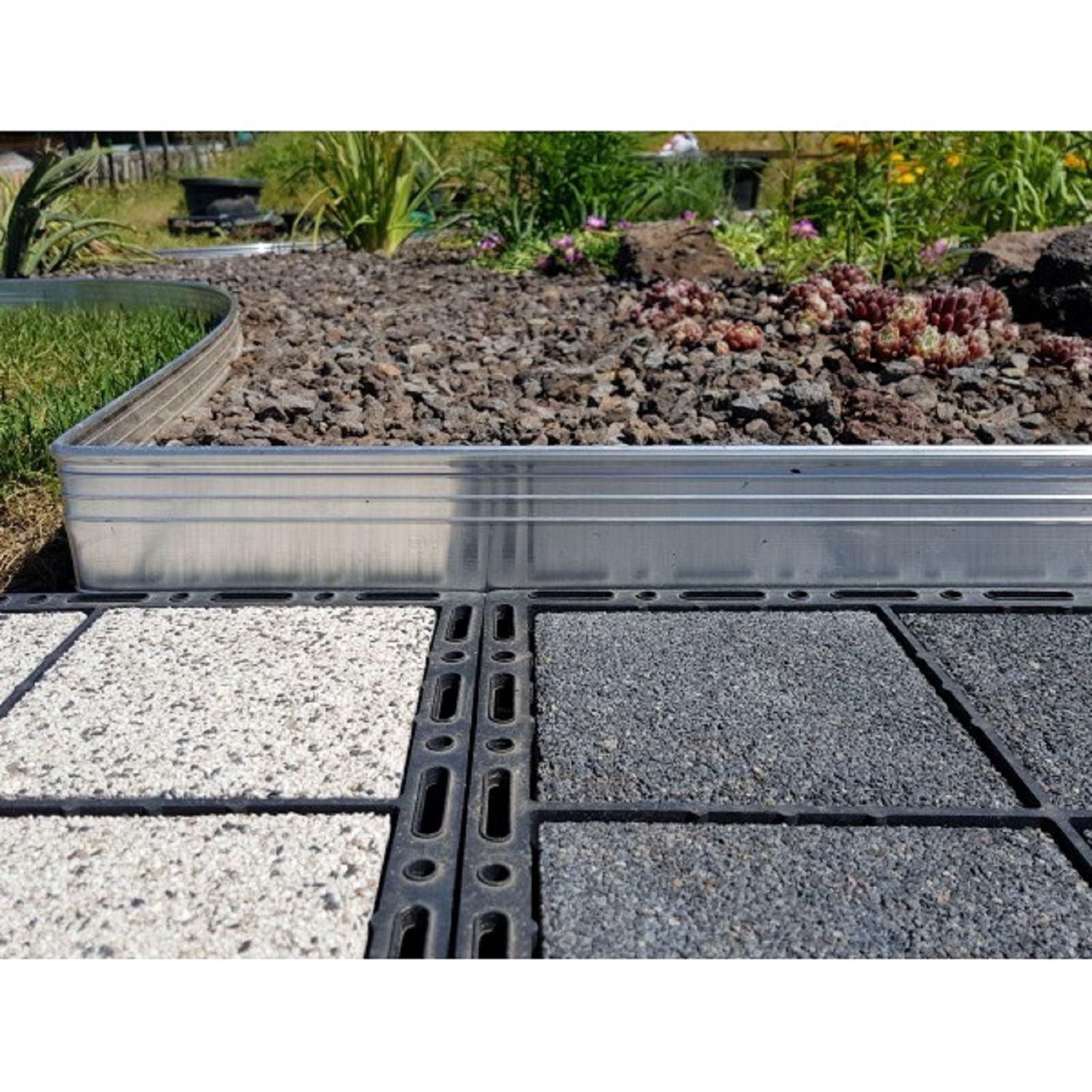 Bordure De Gravier En Aluminium 100 Cm – Profilé Finition Terrasse/balcon, épaisseur 1 Mm, Argent, Fabriqué En Allemagne
