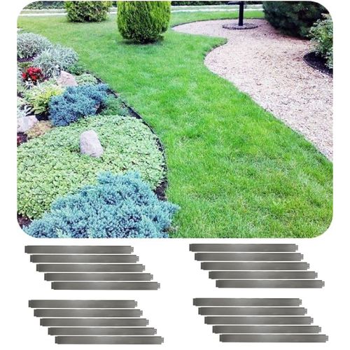 Bordure Sans Creusage Bordure Jardin Acier Galvanisé 6m - Hauteur 20cm - Design Ondulé - Installation Facile Border Sans Creuser