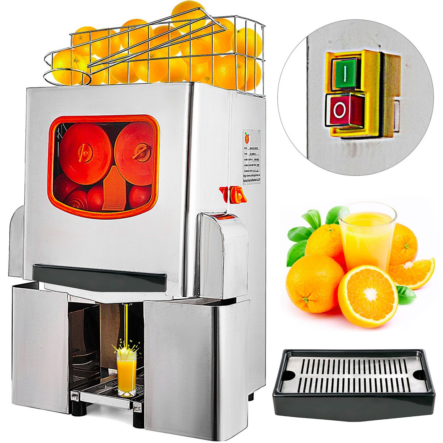 Orange juice machine, citrus juicer - up to 30 oranges per minute,  commercial, stainless steel 