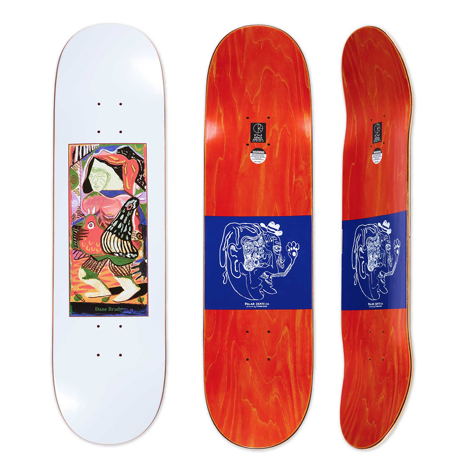 Polar Skate Co. Deck Dane Brady - Pigeons 8.375 | CURIOUS SHOP
