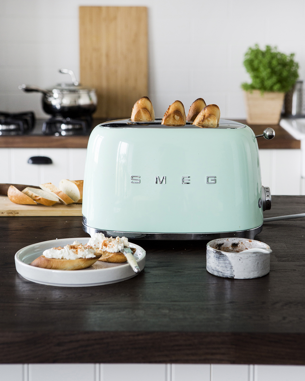 Smeg 50's 2-Schlitz Toaster-Pastellgrün