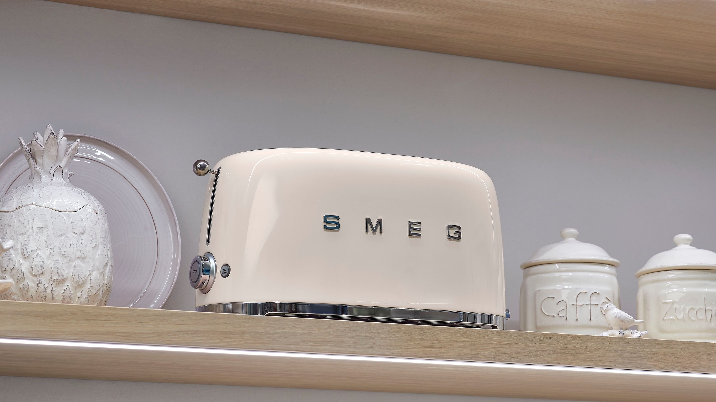 Smeg 50's 2-Schlitz Toaster lang-Crème