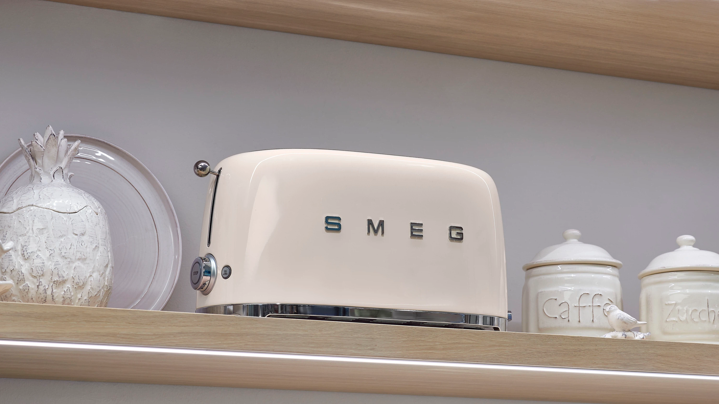 Smeg 50's 2-Schlitz Toaster lang-Crème