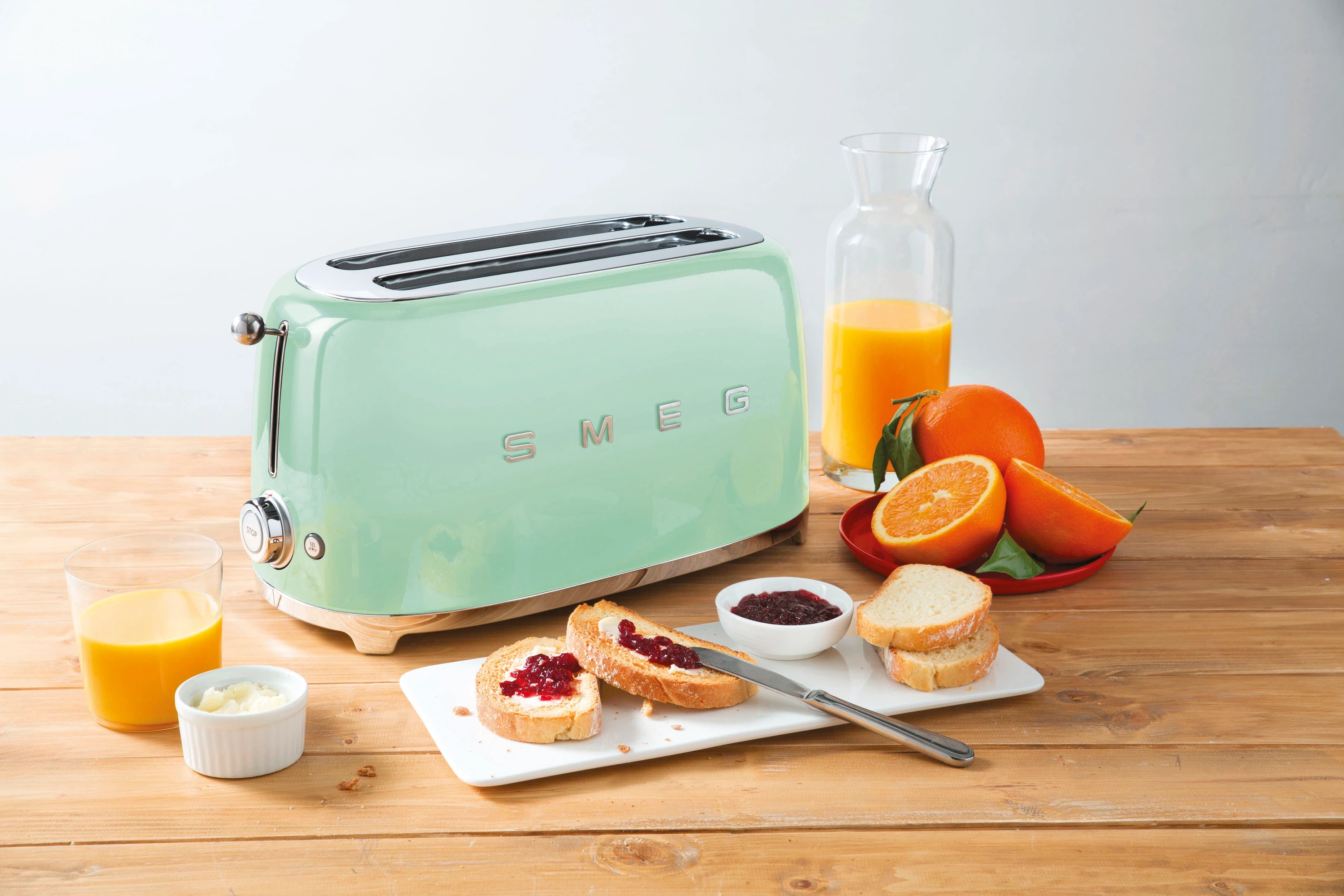 Smeg 50's 2-Schlitz Toaster lang-Pastellgrün