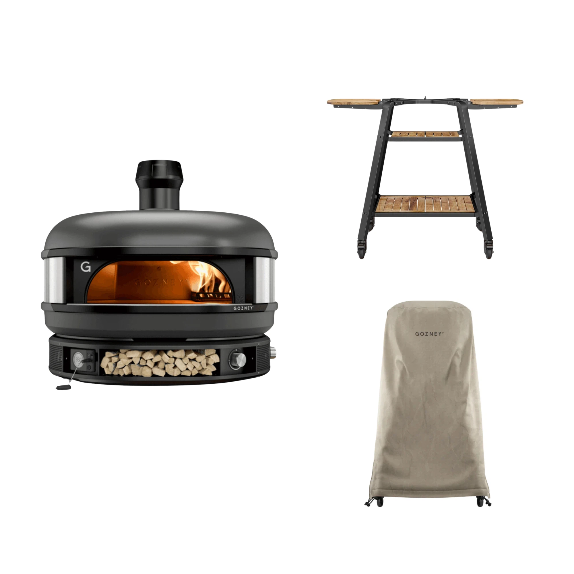 Gozney Dome Pizzaofen + Abdeckhaube lang + Standfuß-Off Black