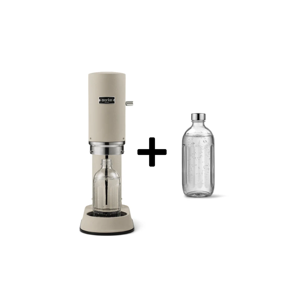 Aarke Wassersprudler Carbonator Pro + Glasflasche-Sand