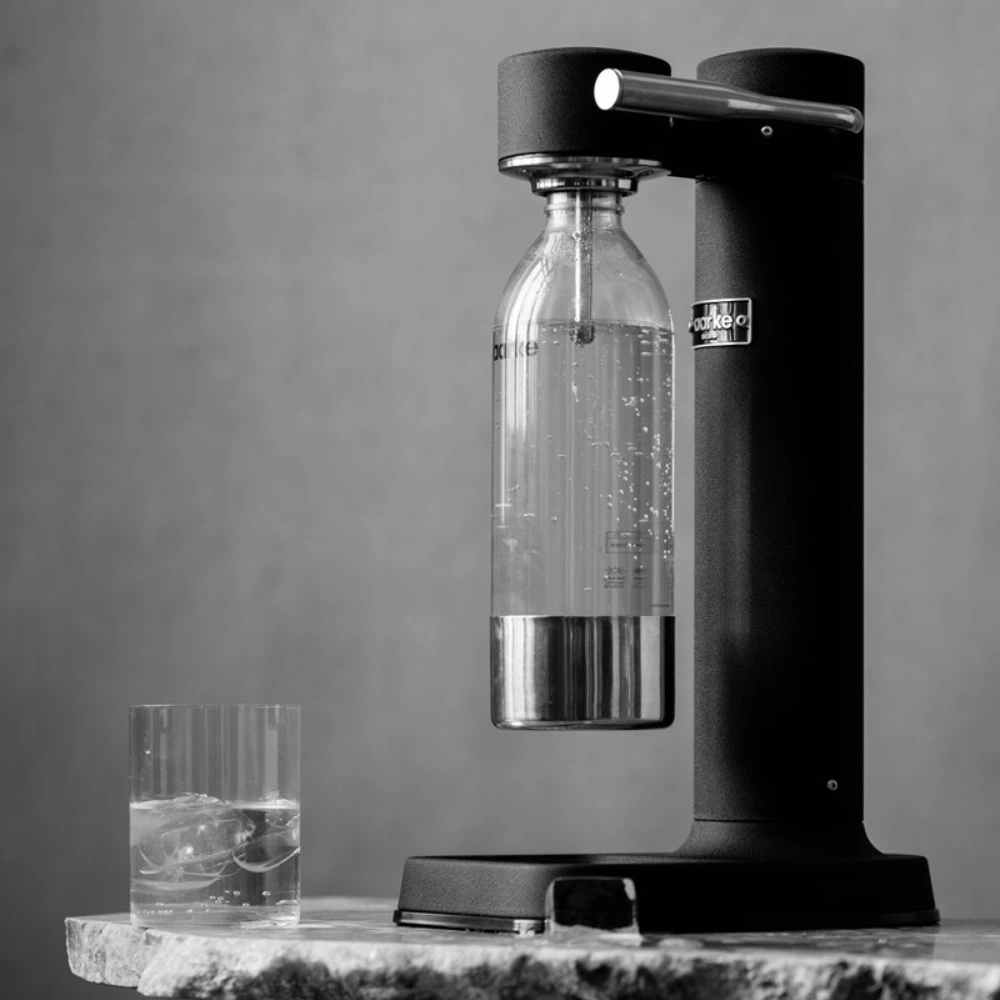 Aarke Wassersprudler Carbonator 3 + PET-Flaschen 2er-Set-Matt Schwarz