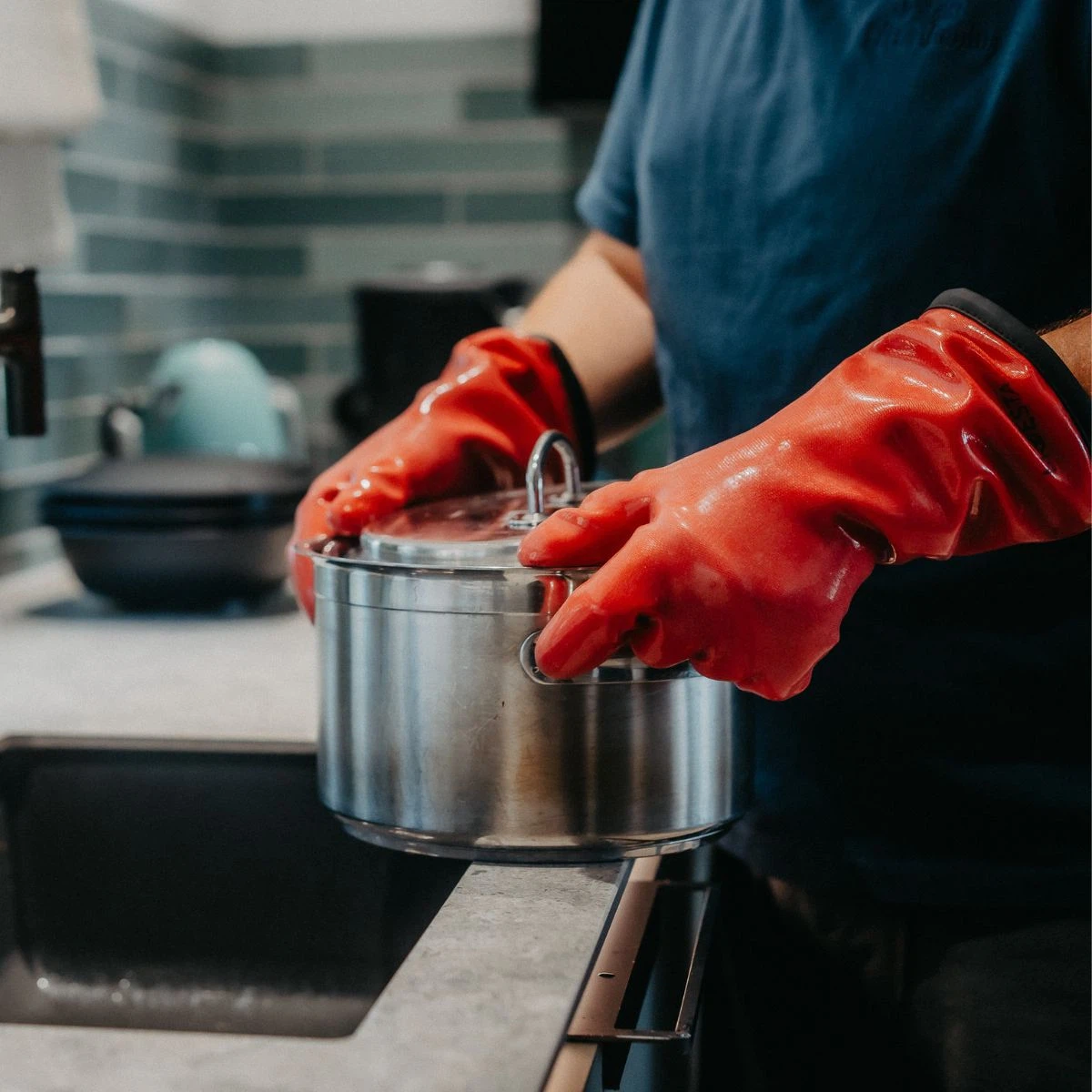 HEATPRO Hitzehandschuhe-Rot / L