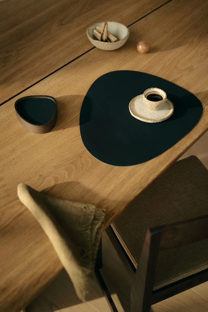 LIND DNA Tischset L Nupo 6-er Set-Black Ink / Curve