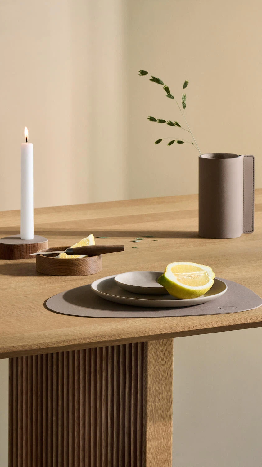 LIND DNA Tischset L Nupo 2-er Set-Curve / Clay Brown