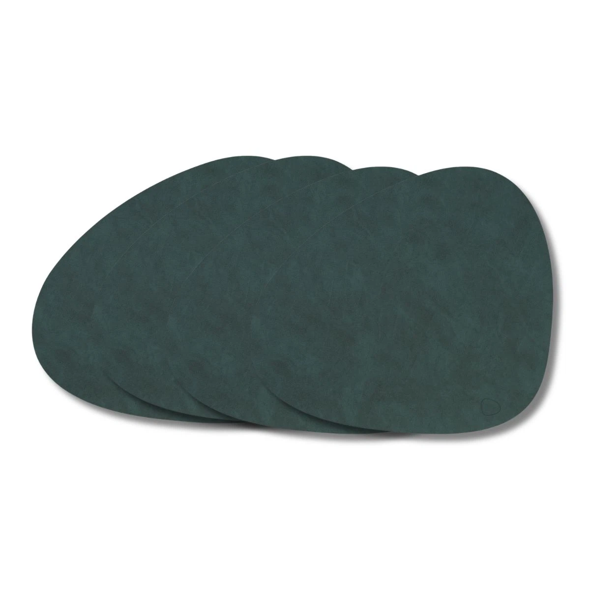 LIND DNA Tischset L Nupo 4-er Set-Curve / Dark Green