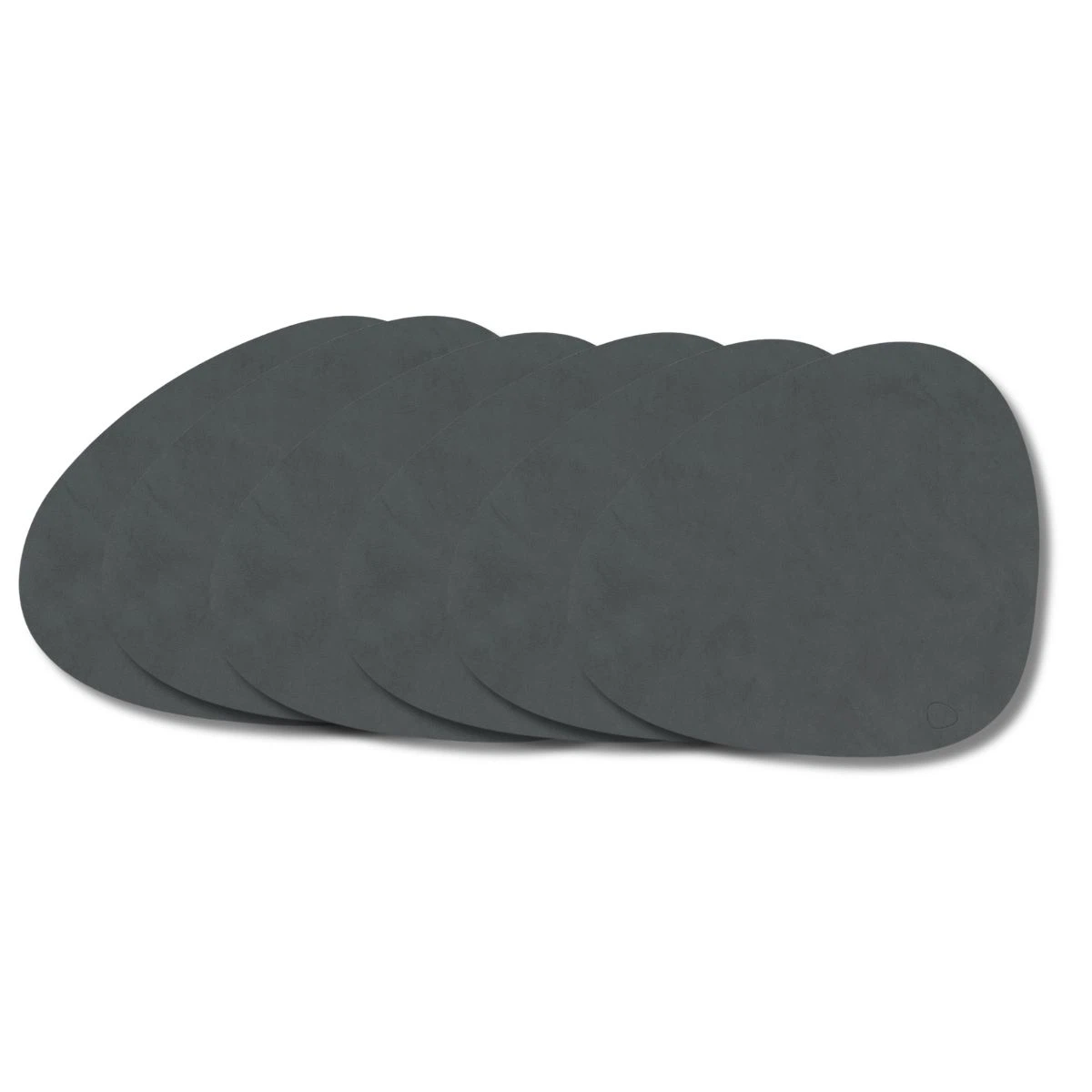 LIND DNA Tischset L Nupo 6-er Set-Anthracite / Curve