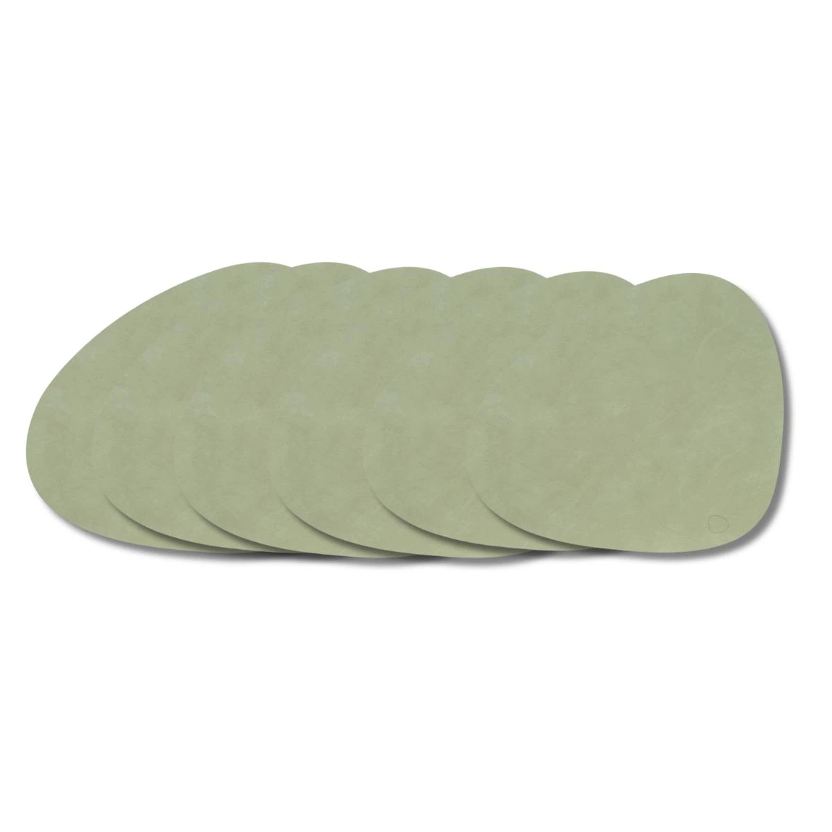 LIND DNA Tischset L Nupo 6-er Set-Olive Green / Curve