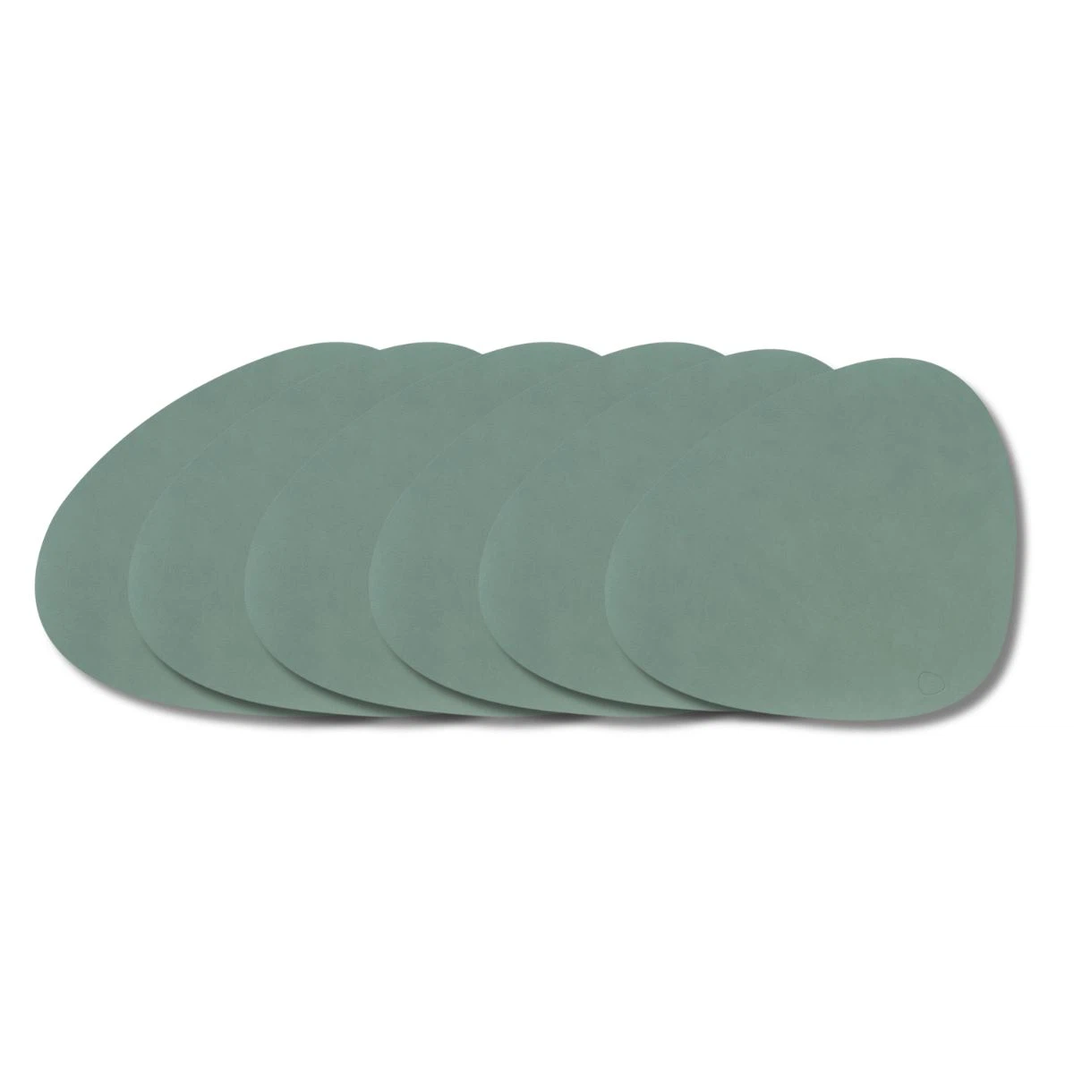 LIND DNA Tischset L Nupo 6-er Set-Pastel Green / Curve