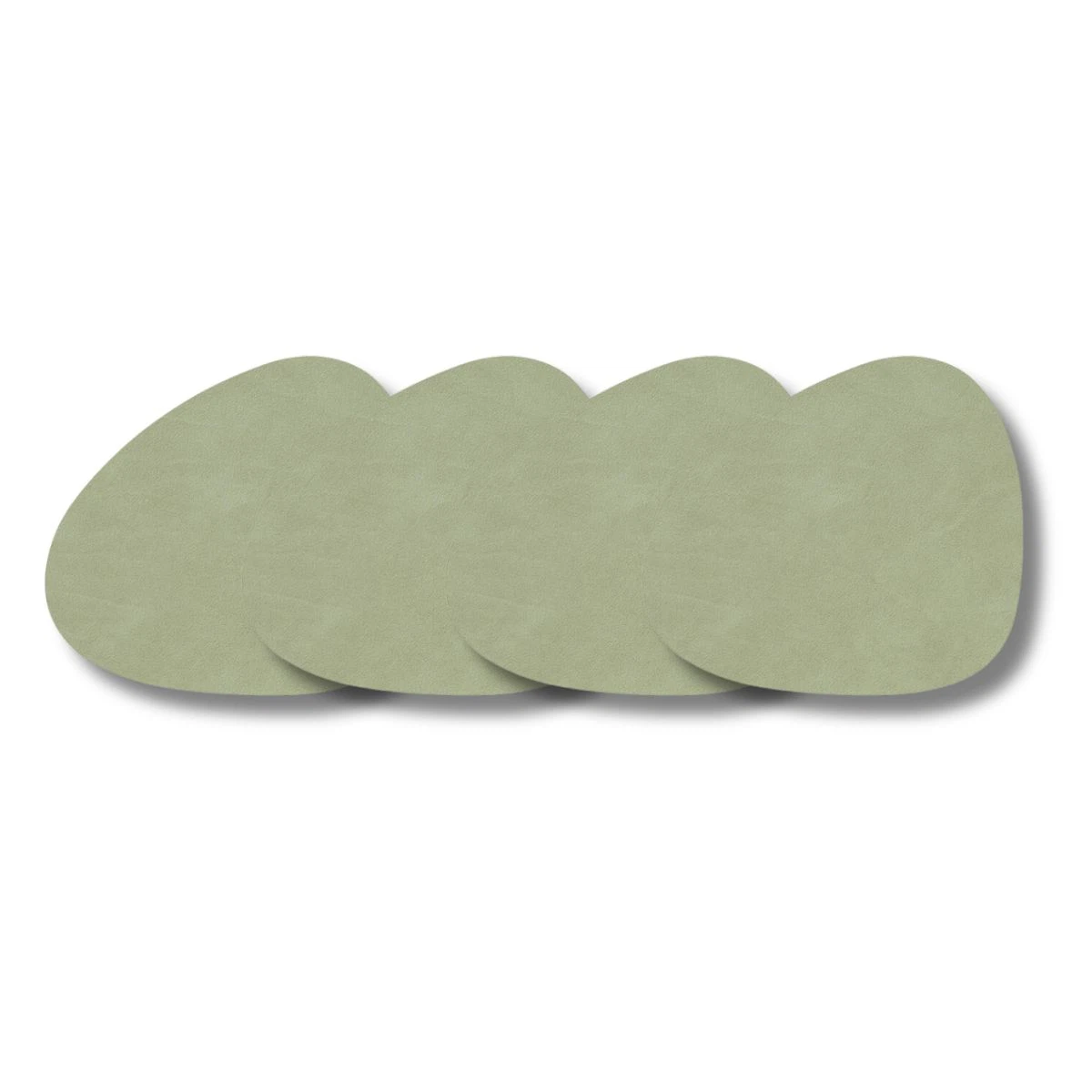 LIND DNA Glasuntersetzer Nupo 4-er Set-Curve / Olive Green